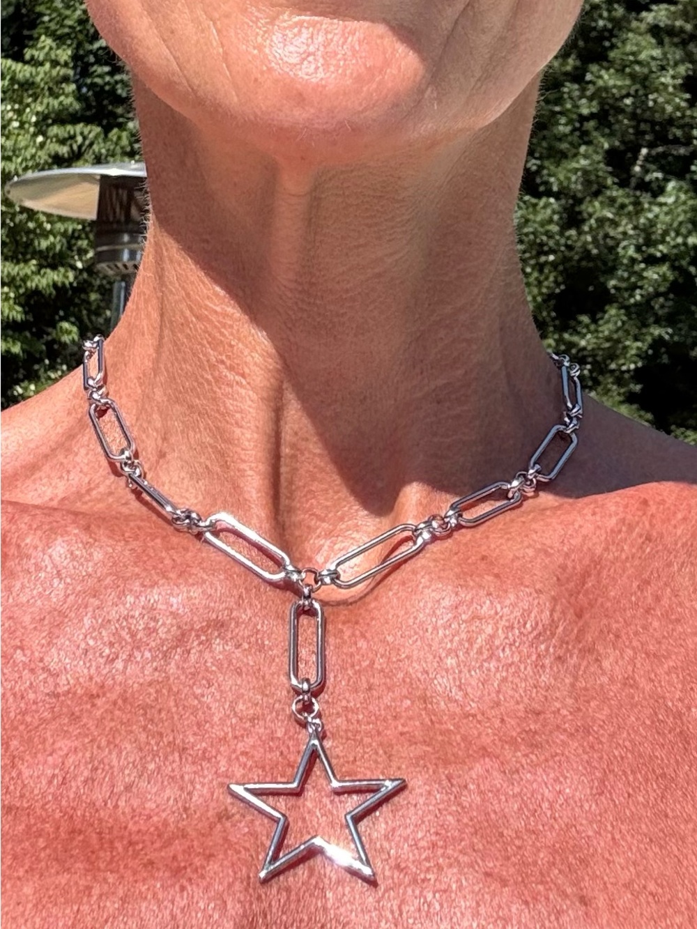 Park Lane Silver Star Charm Link Necklace
